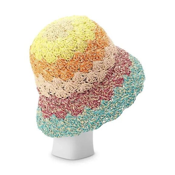 New Kurt Geiger Crochet Straw Bucket Hat One Size main image 6